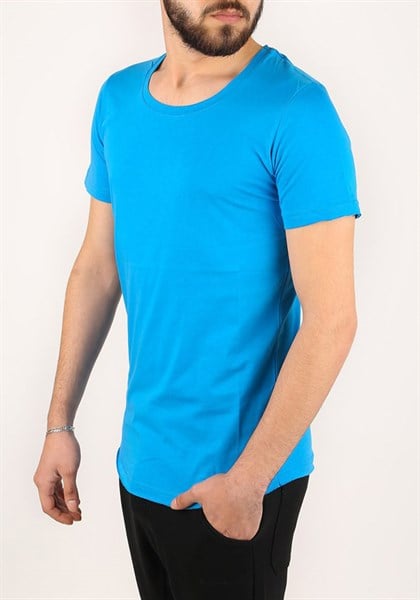 Madmext Basic Blue T-Shirt 2308