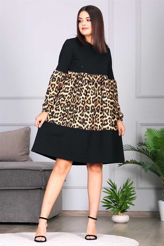 Mad Girls Black Leopard Dress MG687