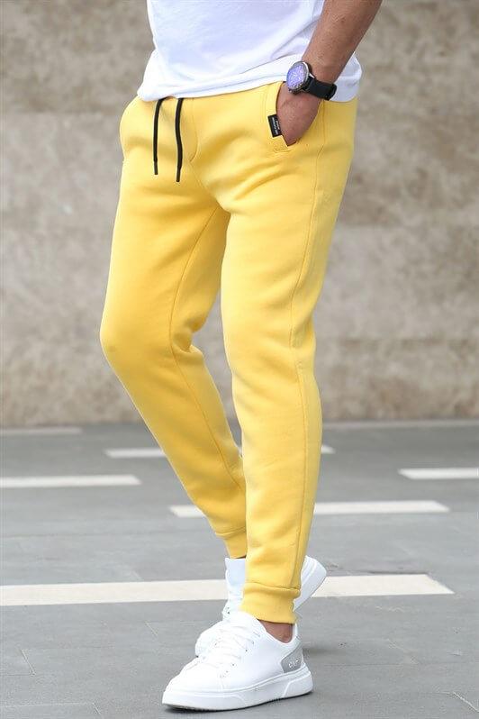 Madmext Basic Yellow Sweatpants 4210