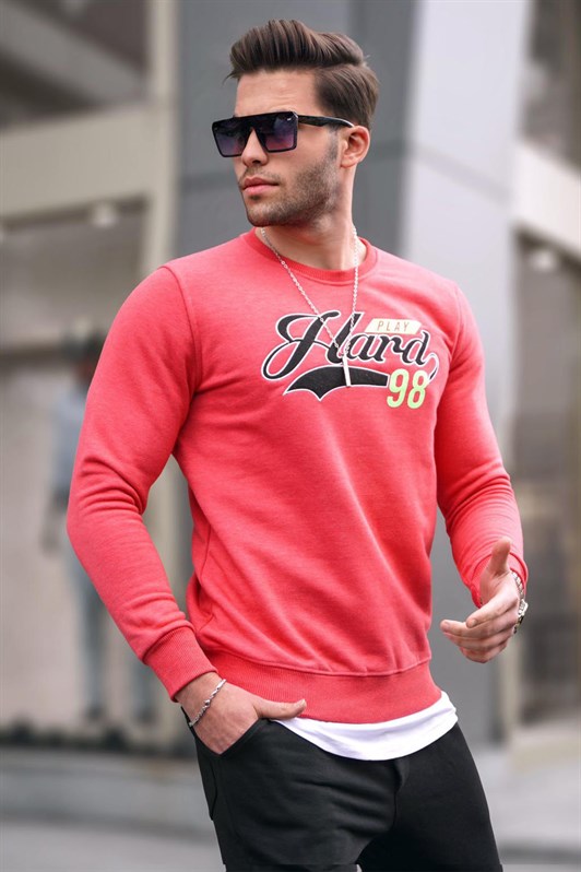Madmext Soft Pink Printed Sweatshirt 4375