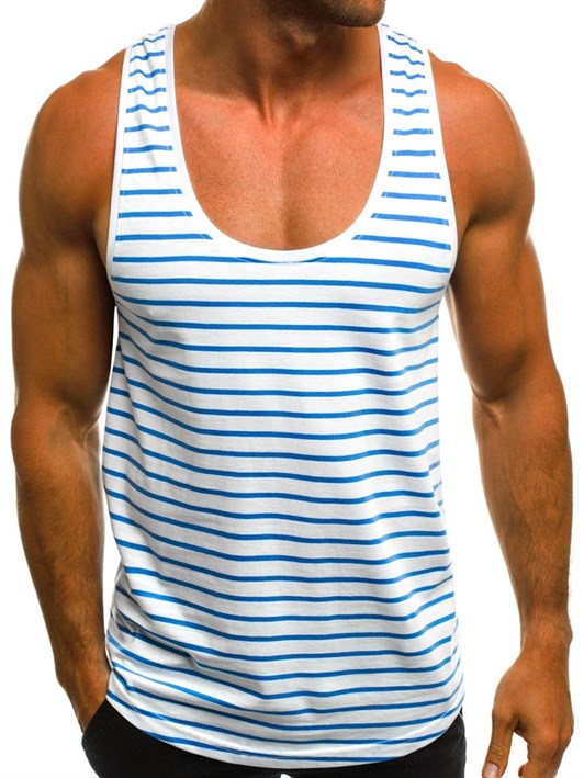 Sleeveless T-Shirt In Striped Printed