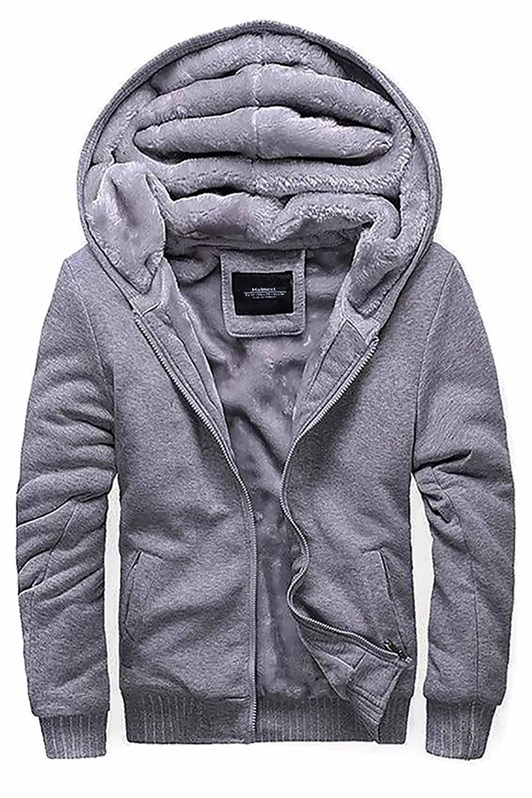 Madmext Grey Plush Sweatshirt 22377-1