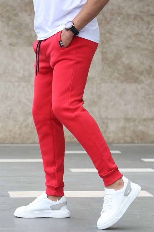 Madmext Basic Red Sweatpants 4210