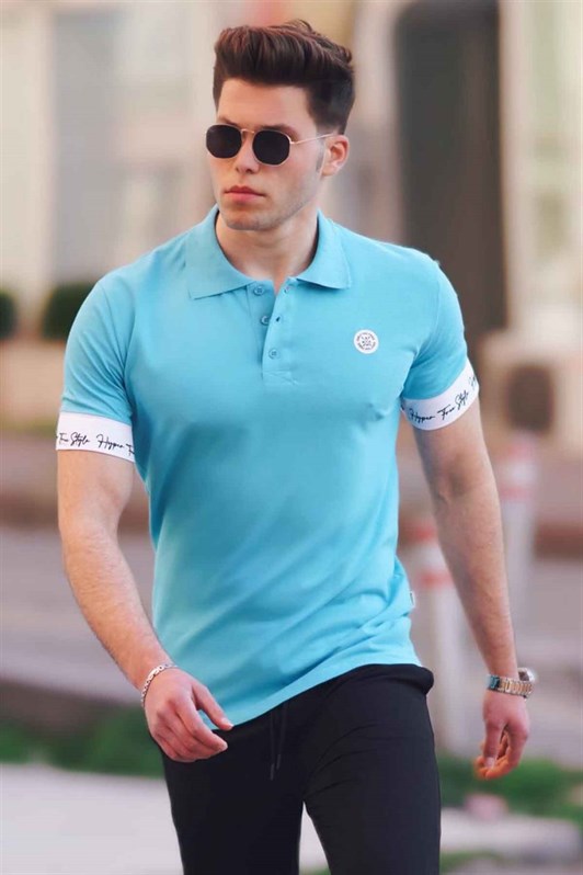 Madmext Turquoise Polo Shirt for Men
