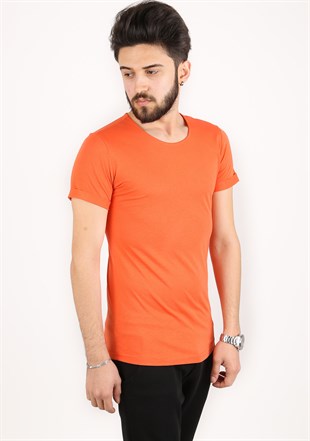 Madmext Basic Orange T-Shirt 2297