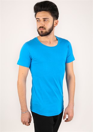 Madmext Basic Blue T-Shirt 2308