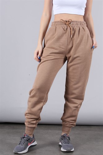 Mad Girls Camel Plain Sweatpants MG090