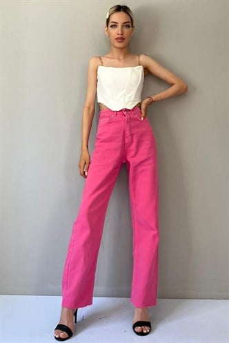 Mad Girls Pink Palazzo Jeans Mg1189