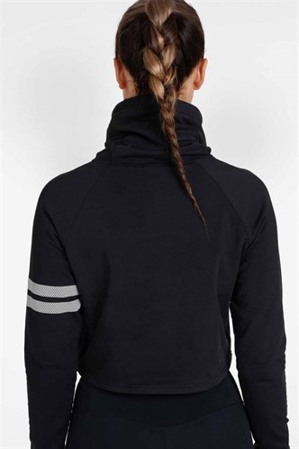 Mad Girls Black Collar Detailed Sweatshirt MG077
