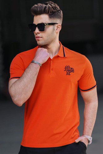 Madmext Men Orange Polo Shirt 3055