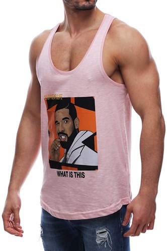 Sleeveless T-Shirt In Printed Pink 2632