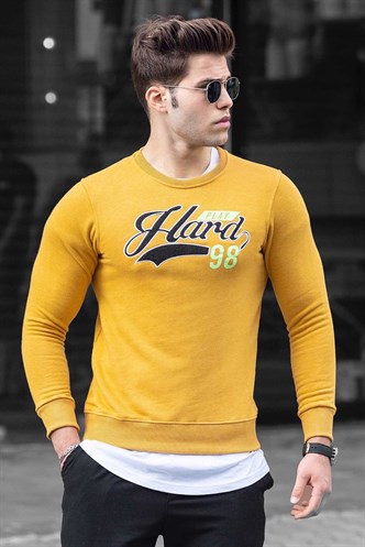 Madmext Yellow Printed Sweatshirt 4375