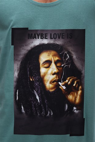 Madmext Baskılı Yeşil Bob Marley Atlet 2634