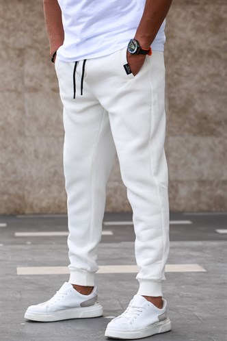 Madmext Basic White Sweatpants 4210