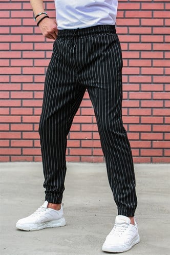Madmext Black Striped Trouser Mad4084
