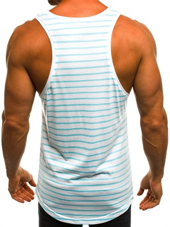 Sleeveless T-Shirt In Striped Printed