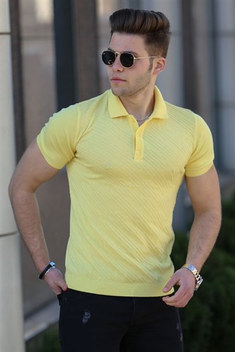 Madmext Erkek Sarı Polo Tişört 4537