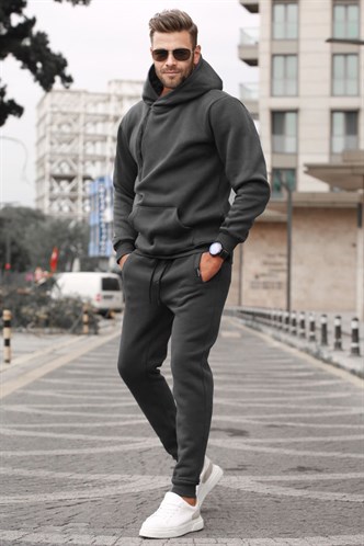 Madmext Stone Gray Tracksuit For Men 5634