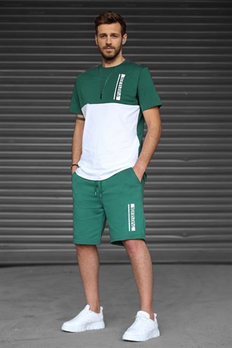 Madmext Men Oversize Dark Green Shorts Set 5385
