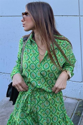 Women Designed Green Dress Top