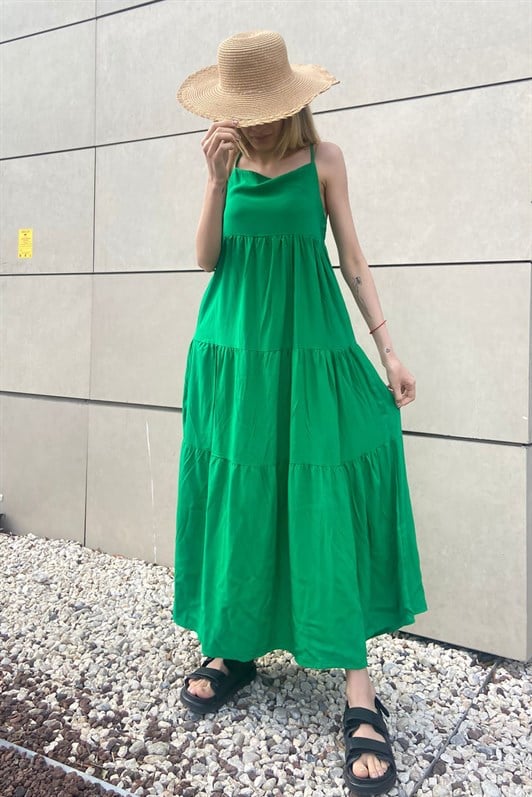 Women Green Long Dress 